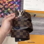 Thắt lưng nam Louis Vuitton Like au họa tiết caro nâu TLLV52