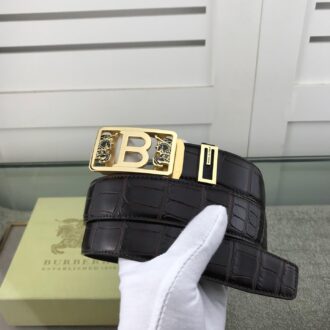 Thắt lưng nam Burberry siêu cấp da dập vân cá sấu khóa chữ B