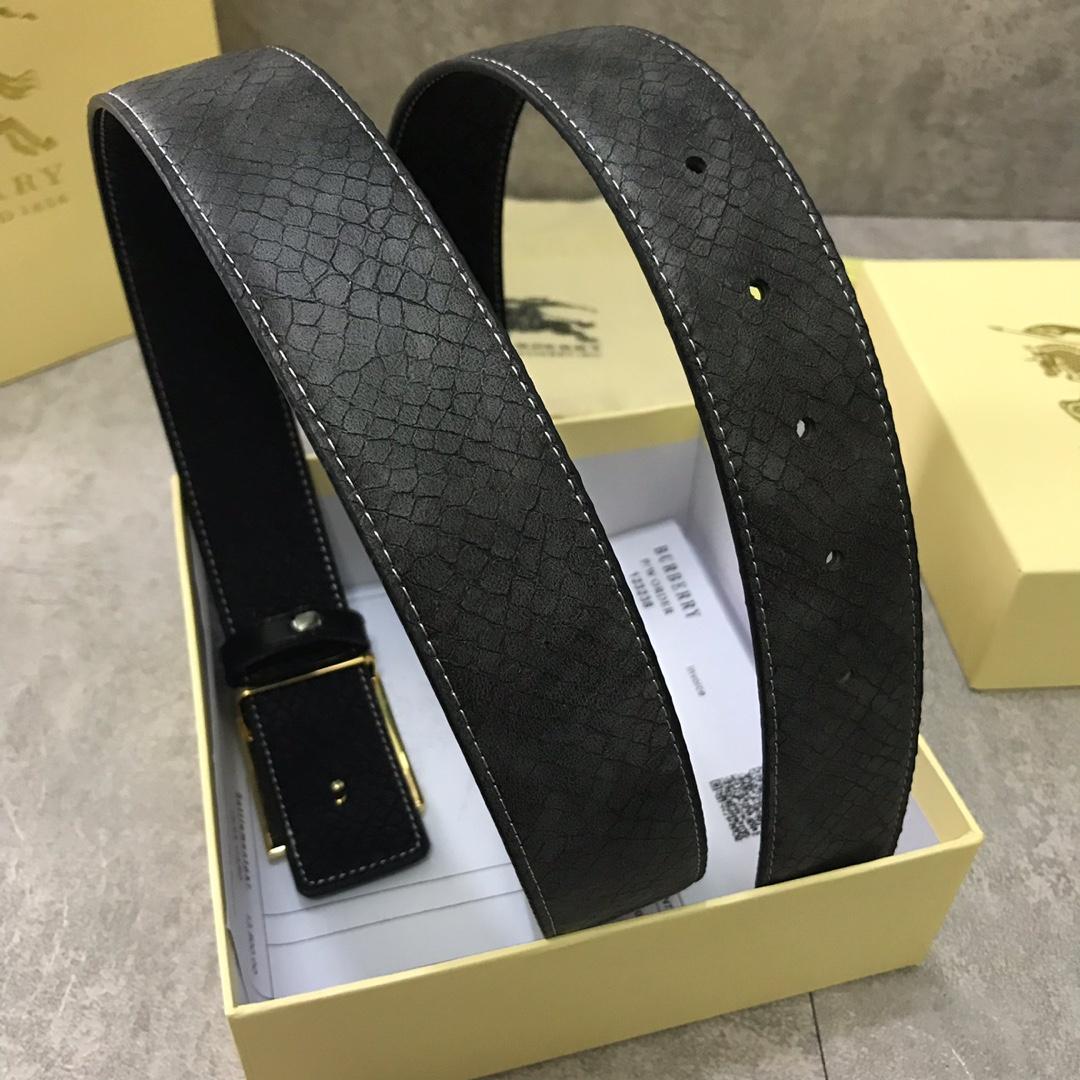 Thắt lưng nam Burberry siêu cấp khóa chữ B ngựa vàng