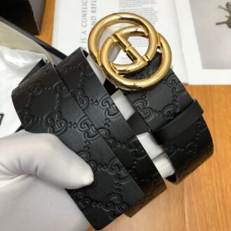 Thắt lưng nam Gucci siêu cấp da dập khóa logo tròn TLGC58