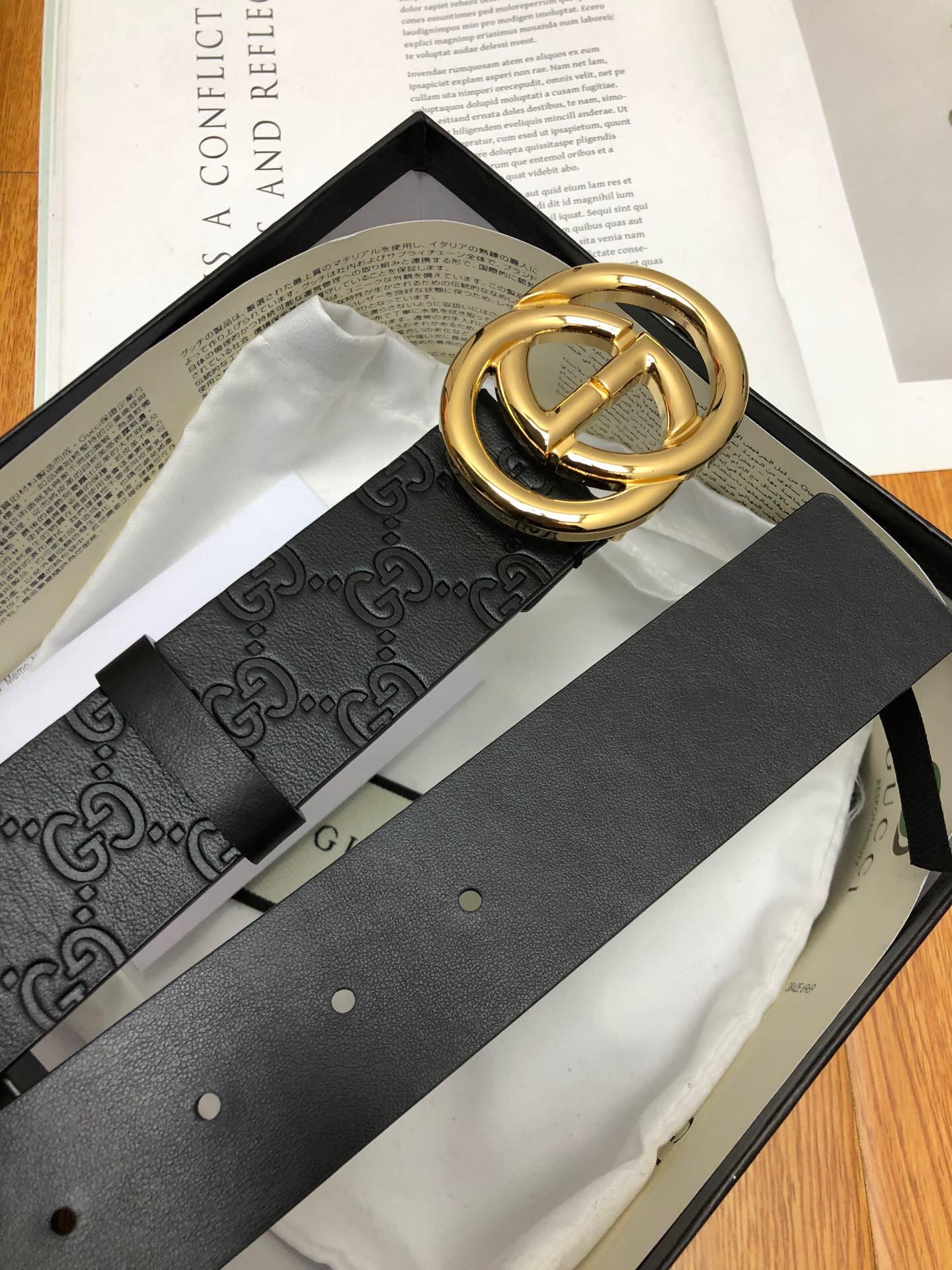 Thắt lưng nam Gucci siêu cấp da dập khóa logo tròn TLGC58