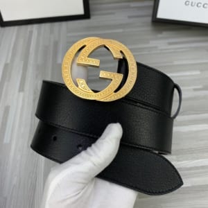 Thắt lưng nam Gucci siêu cấp dây da trơn mặt khóa logo vàng
