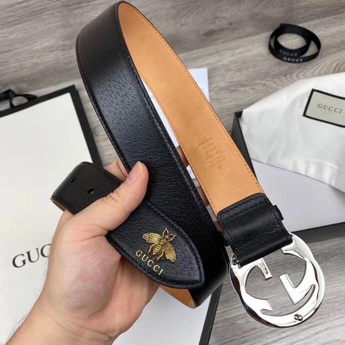Thắt lưng nam Gucci like au dây đuôi ong khoá logo lồng tròn TLGC63