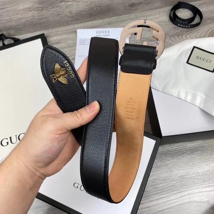 Thắt lưng nam Gucci like au dây đuôi ong khoá logo lồng tròn TLGC63