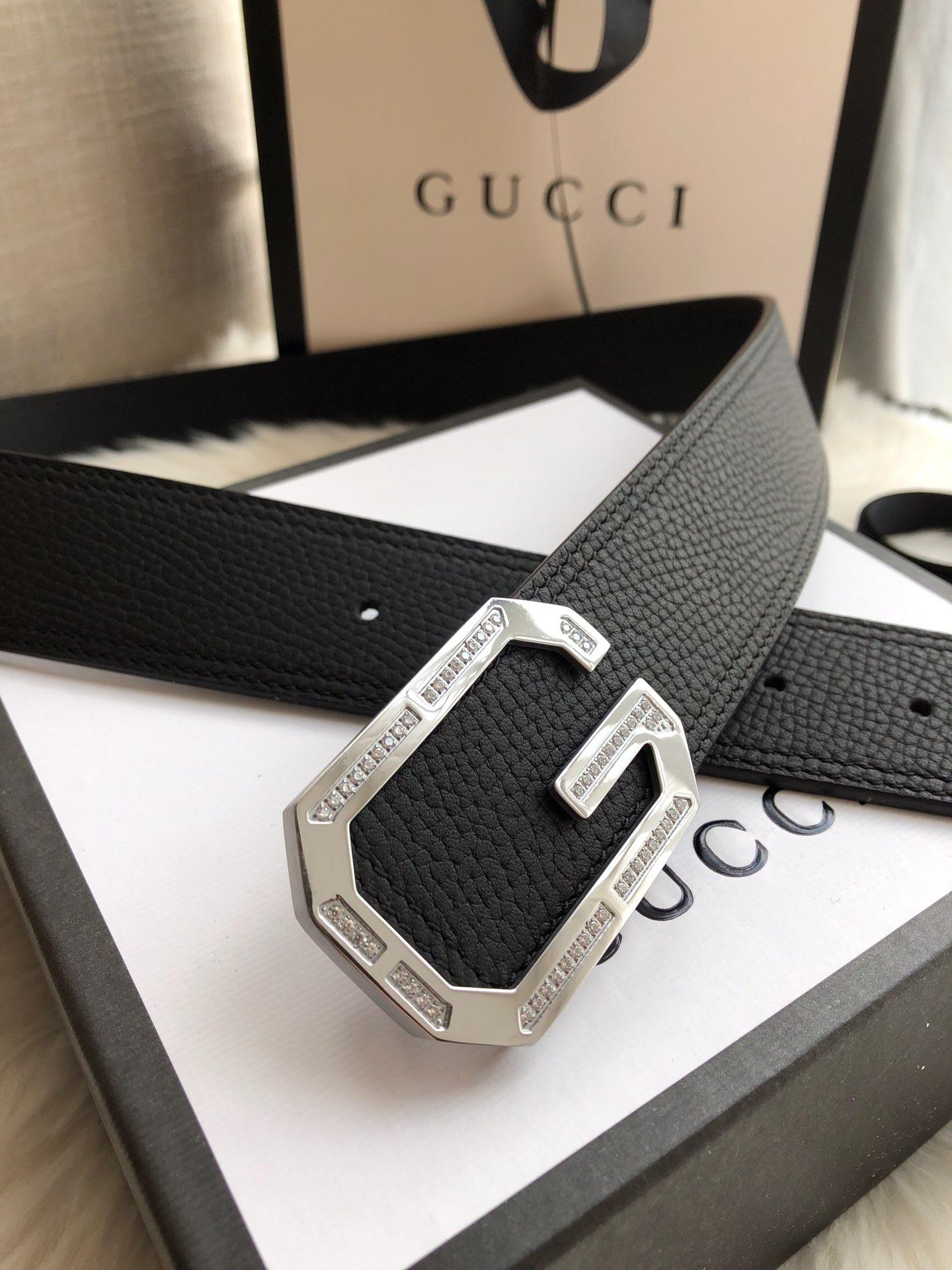 Thắt lưng nam Gucci siêu cấp đen măt khóa chữ g đanh đá
