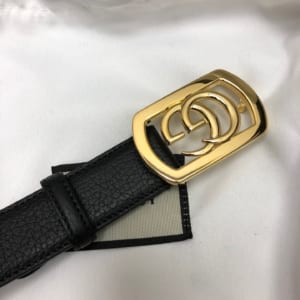 Thắt lưng nam Gucci siêu cấp mặt vuông họa tiết logo vàng