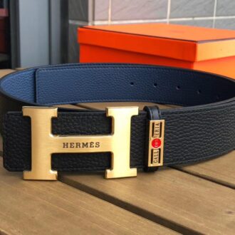 Thắt lưng nam Hermes siêu cấp da nhăn mặt khóa logo gold