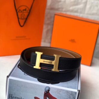 Thắt lưng nam Hermes siêu cấp mặt khóa logo có chữ