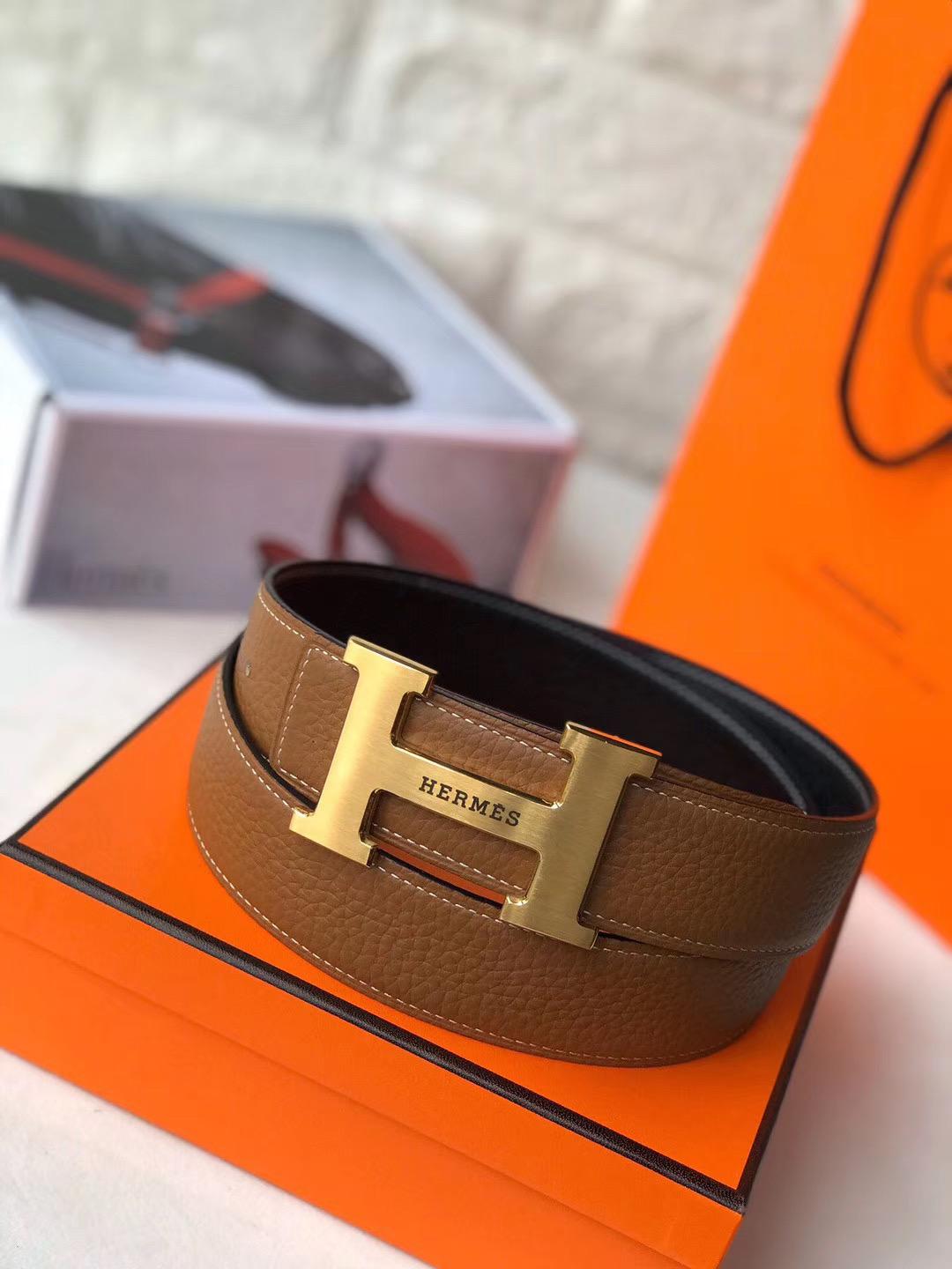 Thắt lưng nam Hermes siêu cấp mặt khóa logo có chữ