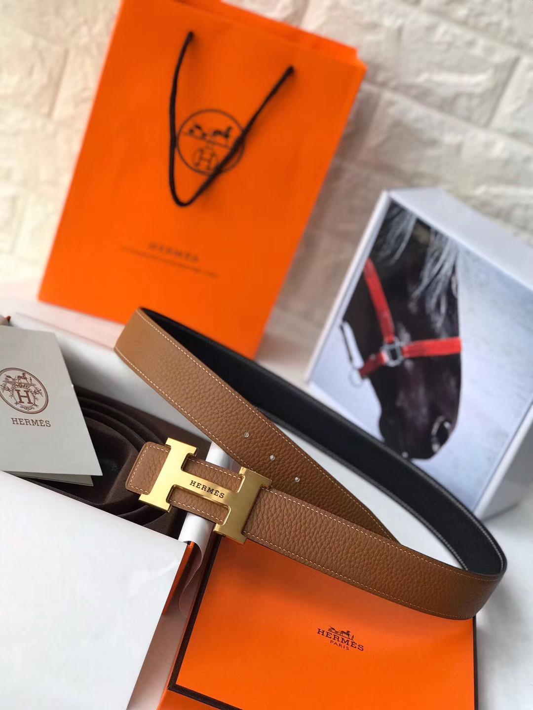 Thắt lưng nam Hermes siêu cấp mặt khóa logo có chữ