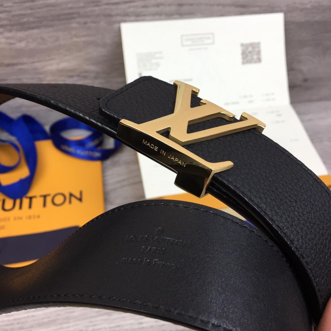 Thắt lưng nam Louis Vuitton siêu cấp da nhăn mặt khóa logo bóng TLLV51