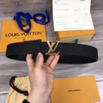 Thắt lưng nam Louis Vuitton siêu cấp da nhăn mặt khóa logo bóng TLLV51