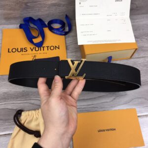 Thắt lưng nam Louis Vuitton siêu cấp da nhăn mặt khóa logo bóng TLLV51