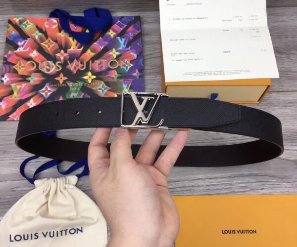 Thắt lưng nam Louis Vuitton like au da taiga khoá vuông lồng logo TLLV45