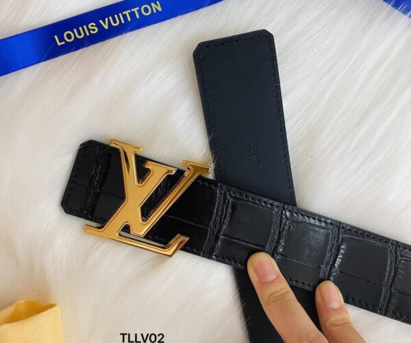Thắt lưng nam Louis Vuitton da vân cá sấu màu đen TLLV75