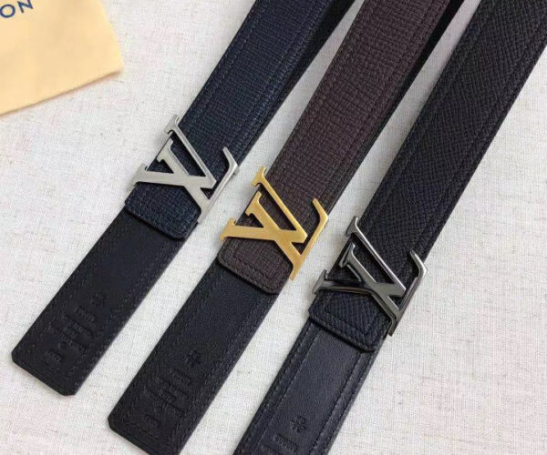 Thắt lưng nam Louis Vuitton siêu cấp dây đen mặt khóa logo