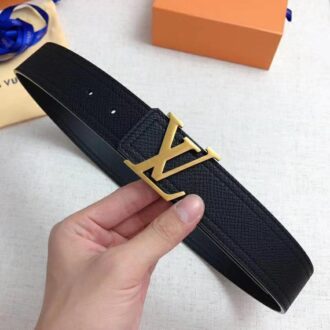 Thắt lưng nam Louis Vuitton siêu cấp dây đen mặt khóa logo