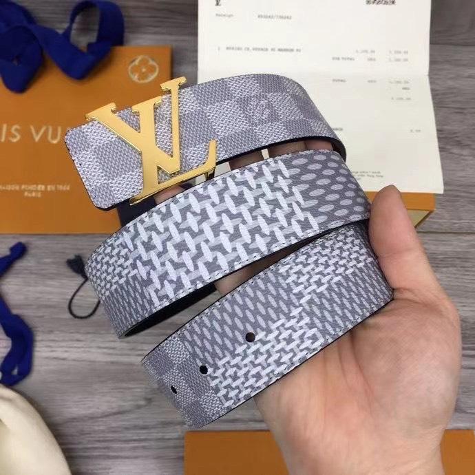 Thắt lưng nam Louis Vuitton Like au caro to mới màu trắng TLLV42