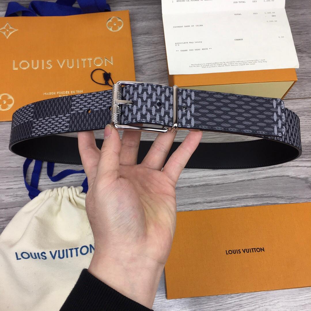 Thắt lưng nam Louis Vuitton like au hoạ tiết caro mới khoá kim TLLV35