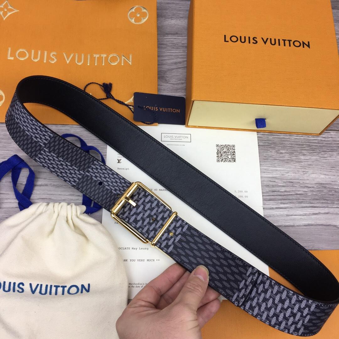 Thắt lưng nam Louis Vuitton like au hoạ tiết caro mới khoá kim TLLV35
