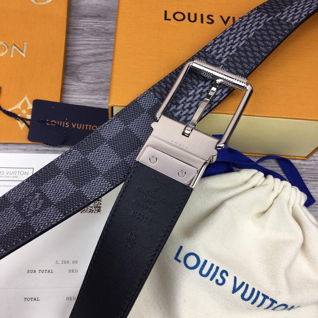 Thắt lưng nam Louis Vuitton like au hoạ tiết caro mới khoá kim TLLV35