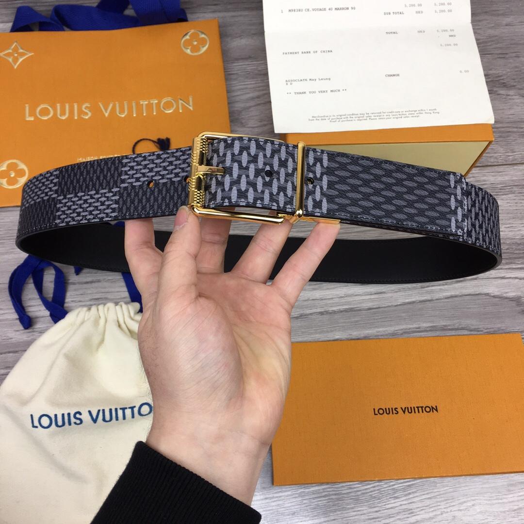 Thắt lưng nam Louis Vuitton like au hoạ tiết caro mới khoá kim TLLV35