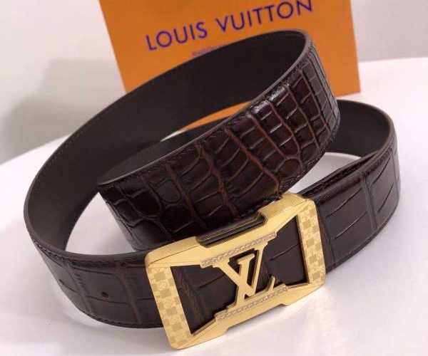 Thắt lưng nam Louis Vuitton siêu cấp mặt đính đá ở giữa