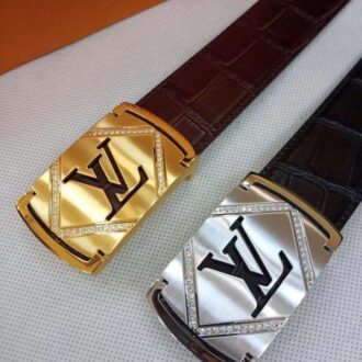 Thắt lưng nam Louis Vuitton siêu cấp mặt khóa logo Gold