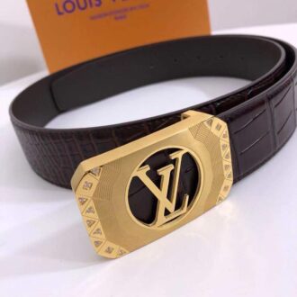 Thắt lưng nam Louis Vuitton siêu cấp mặt khóa viền đính đá