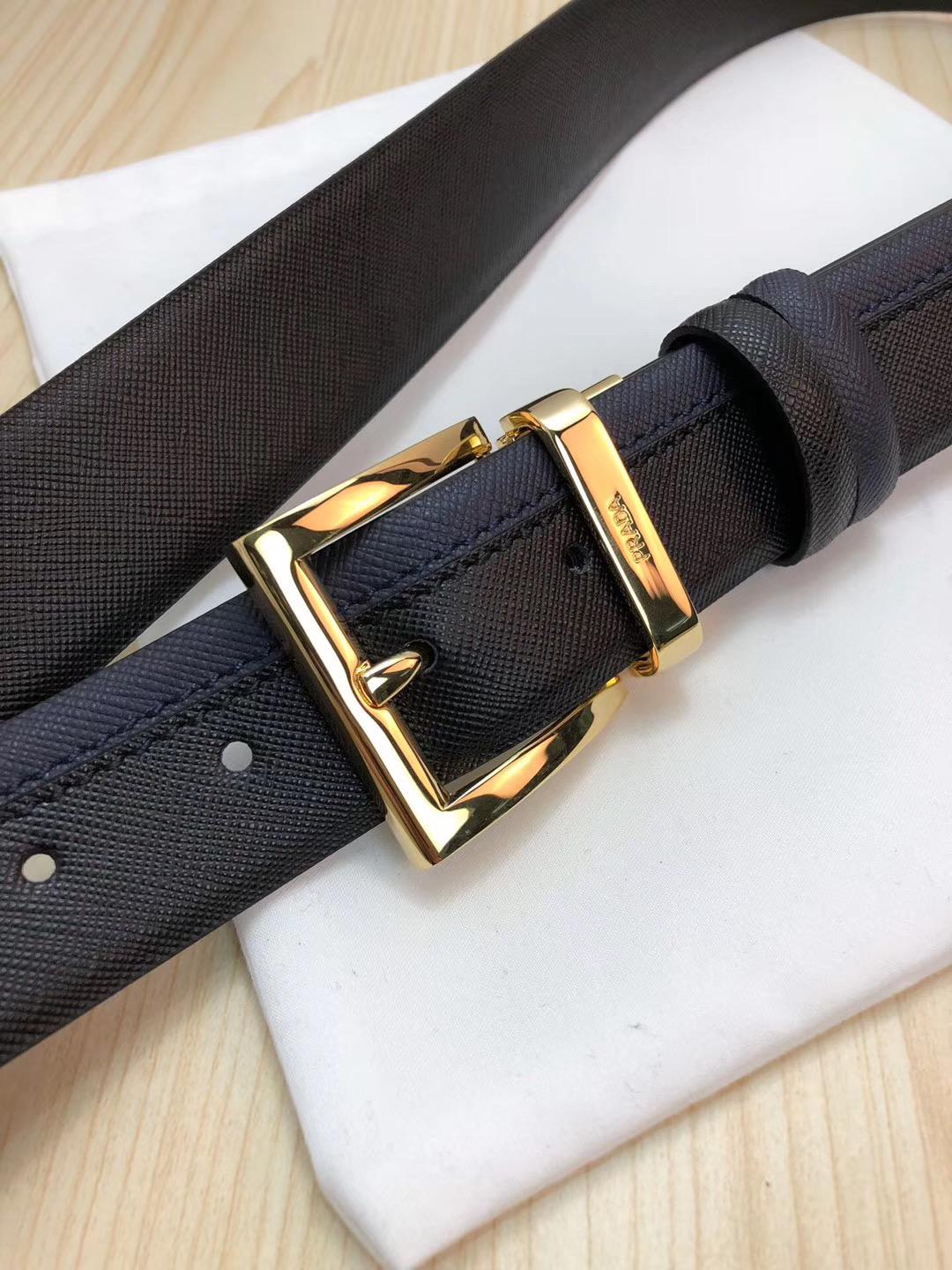 Thắt lưng nam Prada siêu cấp dây đen xanh