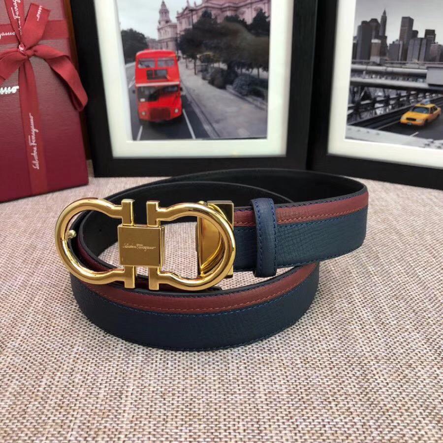 Thắt lưng nam Salvatore Ferragamo siêu cấp dây họa tiết xanh đỏ 