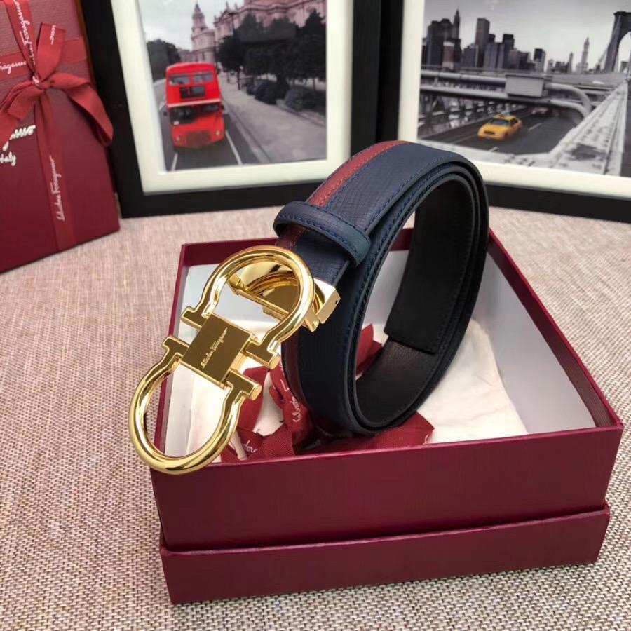 Thắt lưng nam Salvatore Ferragamo siêu cấp dây họa tiết xanh đỏ 