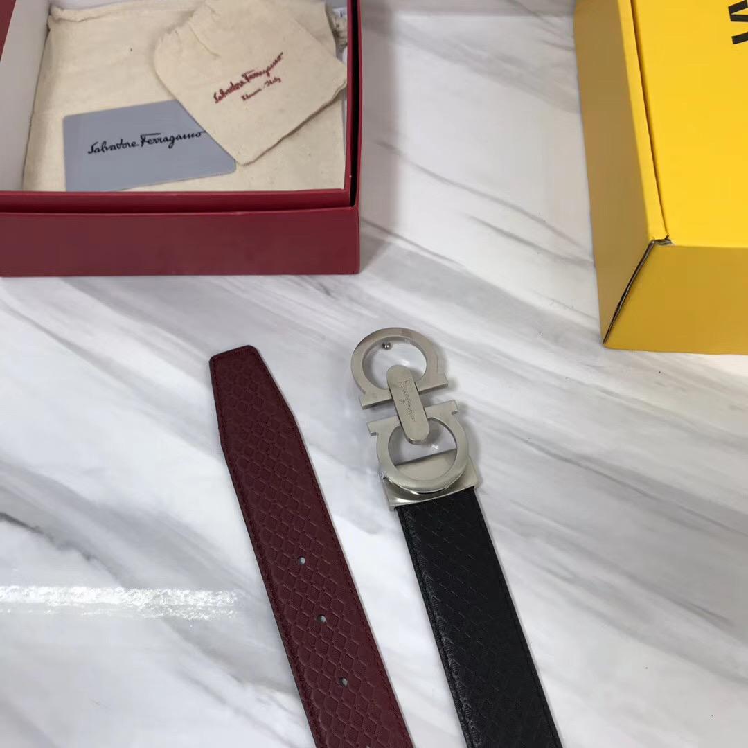 Thắt lưng nam Salvatore Ferragamo siêu cấp dây kẻ họa tiết vuông 