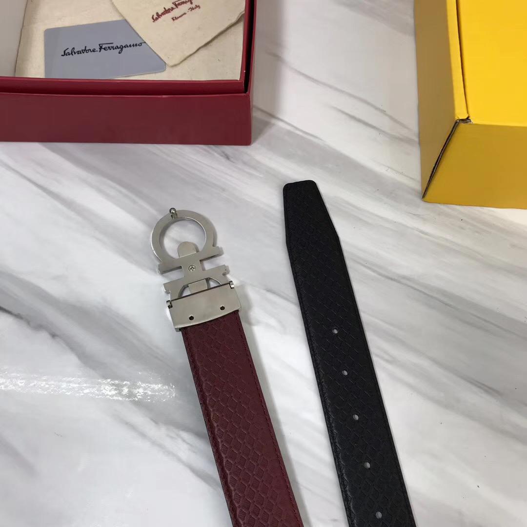 Thắt lưng nam Salvatore Ferragamo siêu cấp dây kẻ họa tiết vuông 