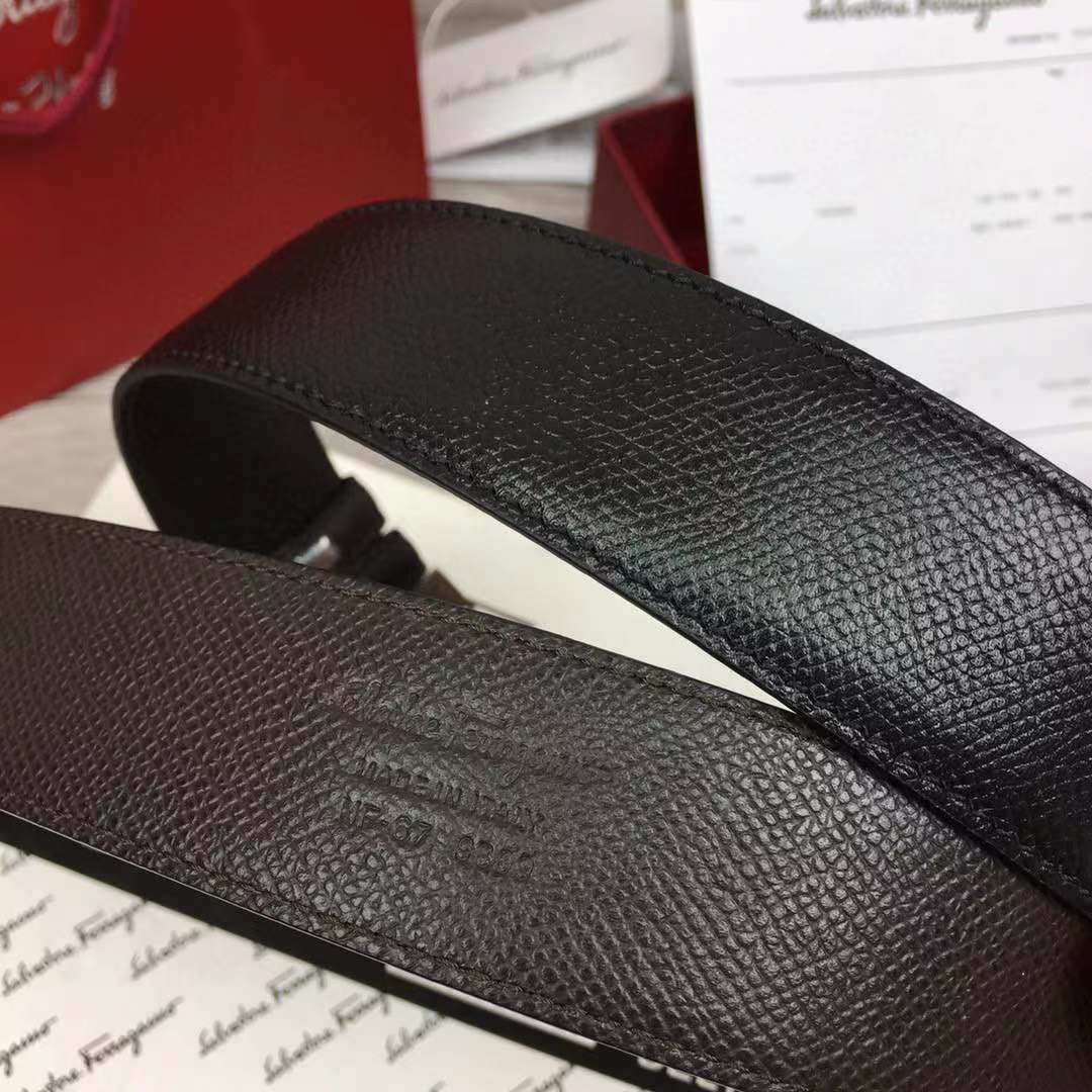 Thắt lưng nam Salvatore Ferragamo siêu cấp mặt khóa logo vát cạnh TLF31