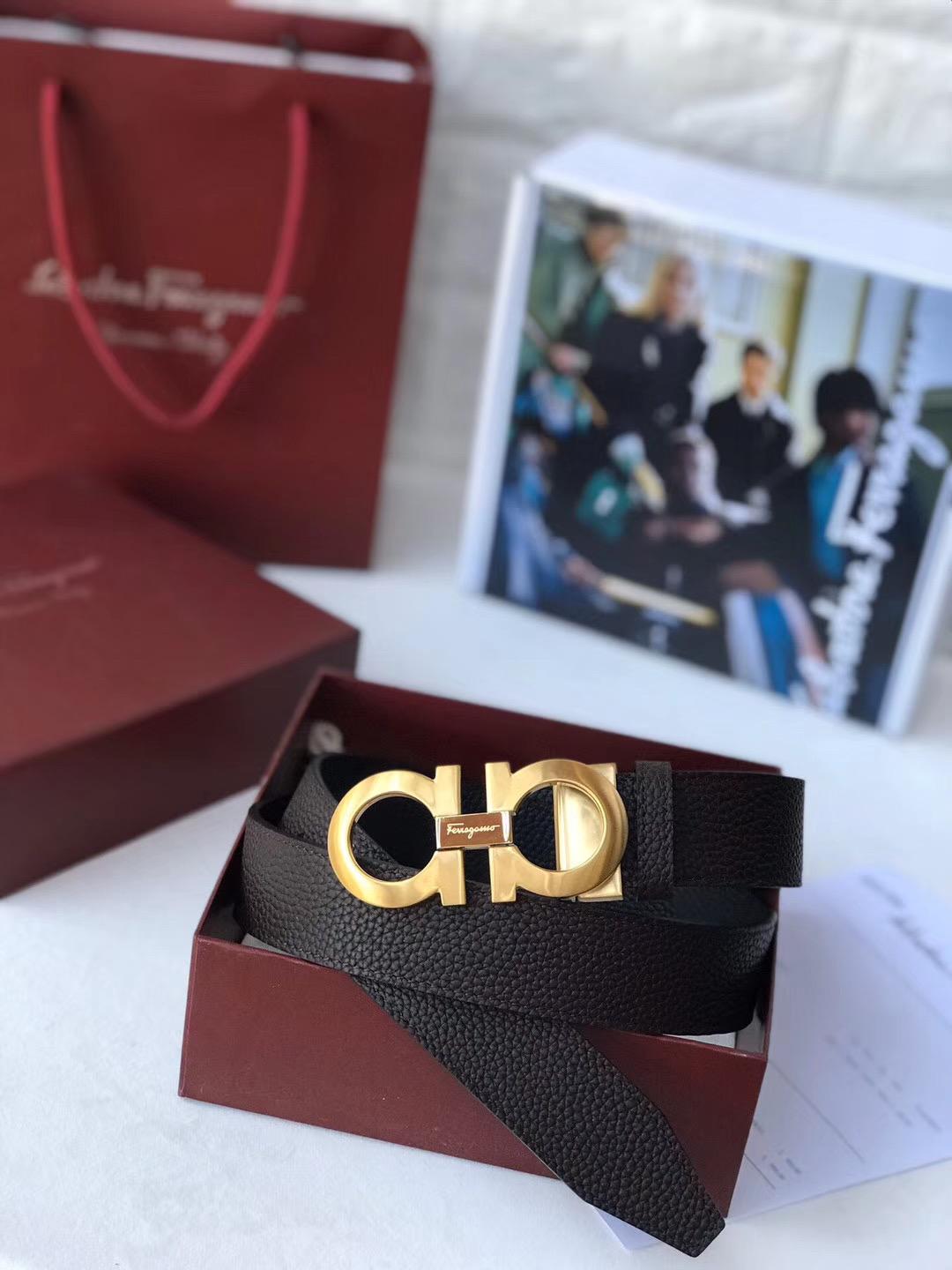 Thắt lưng nam Salvatore Ferragamo siêu cấp mặt khóa vàng