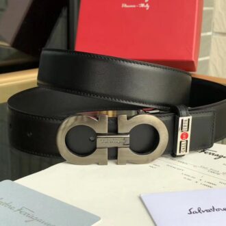 Thắt lưng nam Salvatore Ferragamo siêu cấp dây đen mặt khóa trơn