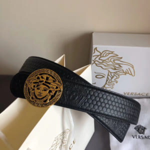 Thắt lưng nam Versace siêu cấp da sần khóa tròn mặt logo