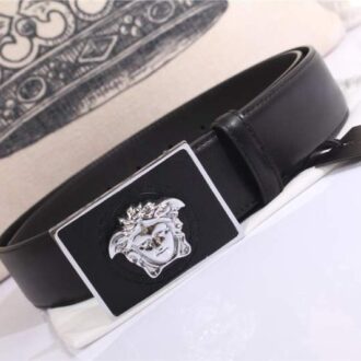 Thắt lưng nam Versace siêu cấp mặt khóa chữ nhật họa tiết logo