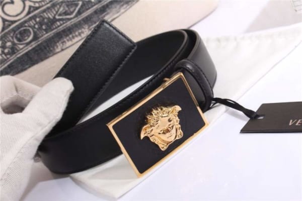 Thắt lưng nam Versace siêu cấp mặt khóa chữ nhật họa tiết logo