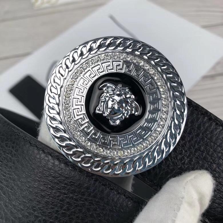 Thắt lưng nam Versace siêu cấp mặt khóa logo tròn