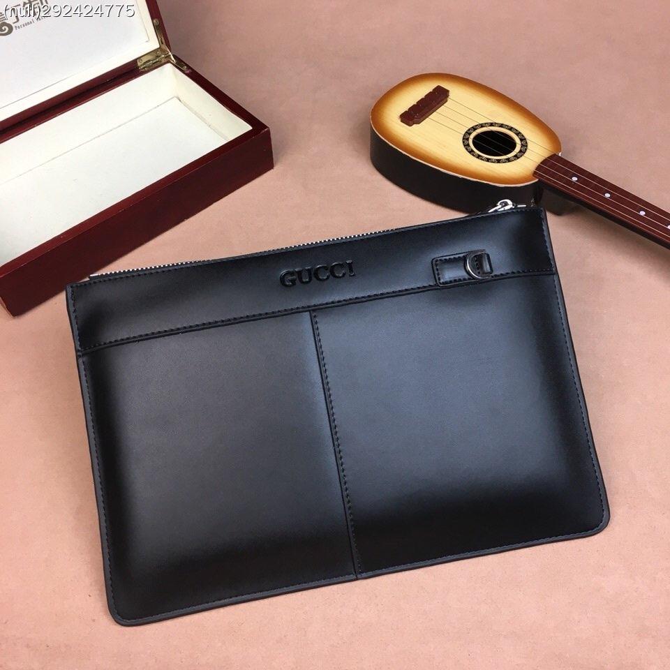 Ví nam Gucci siêu cấp cầm tay da dập vân họa tiết logo