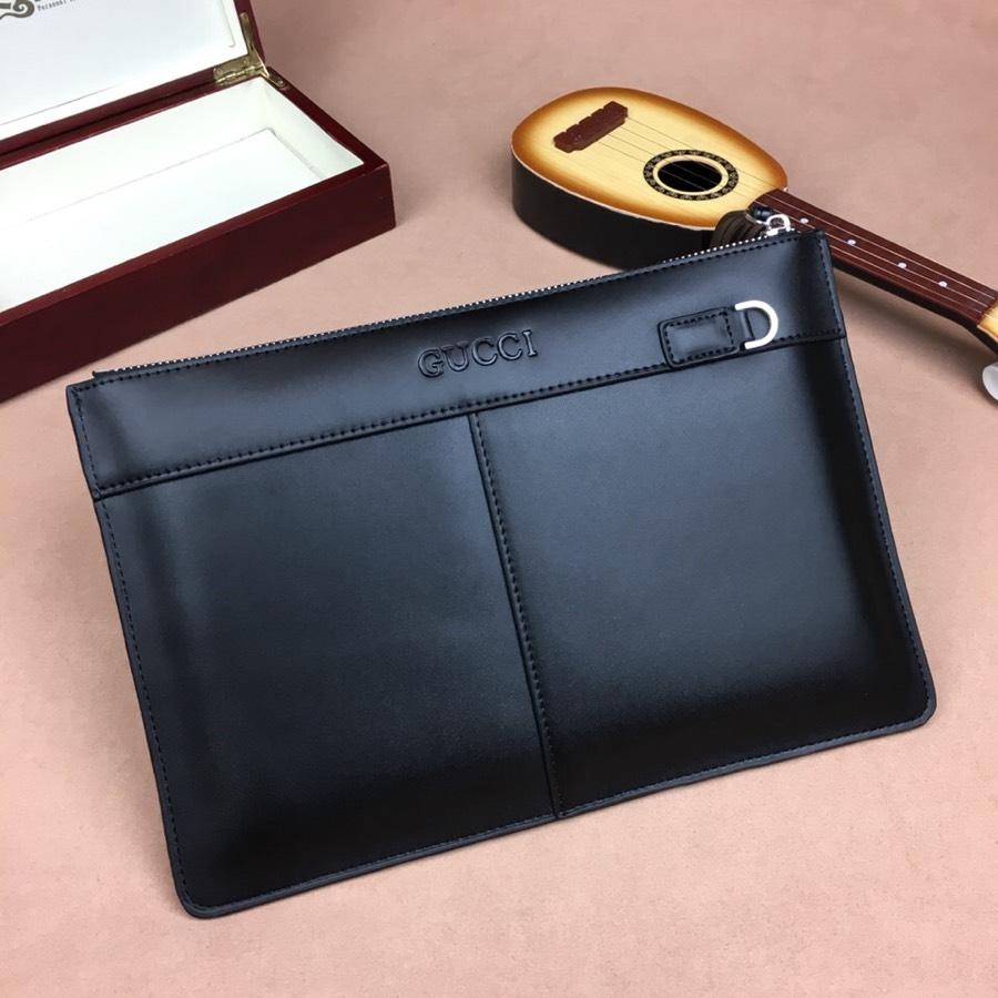 Ví nam Gucci siêu cấp cầm tay da dập vân logo họa tiết ong