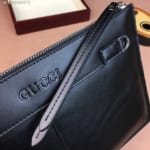 Ví nam Gucci siêu cấp cầm tay da đen trơn họa tiết hổ