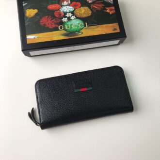 Ví nam Gucci siêu cấp cầm tay da nhăn màu đen
