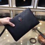 Ví nam Gucci siêu cấp cầm tay kẻ chéo họa tiết logo