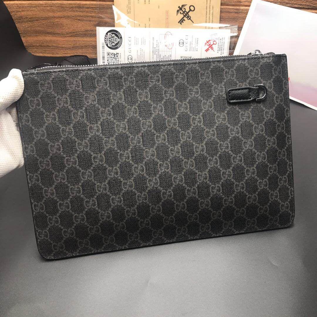 Ví nam Gucci siêu cấp cầm tay vàng họa tiết ong 