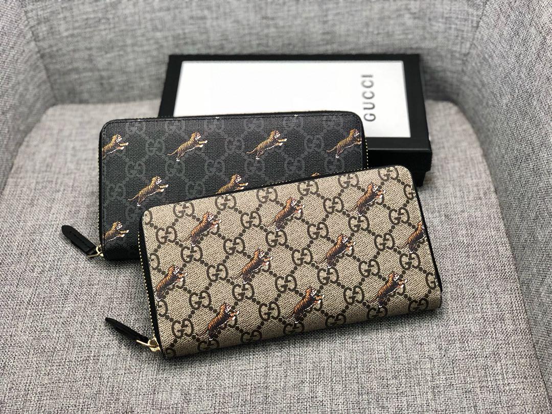 Ví nam Gucci siêu cấp khóa kéo họa tiết hổ 