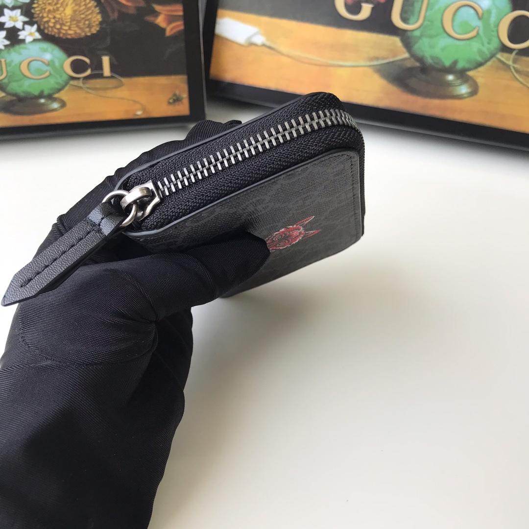 Ví nam Gucci siêu cấp ngắn có khóa họa tiết sói 