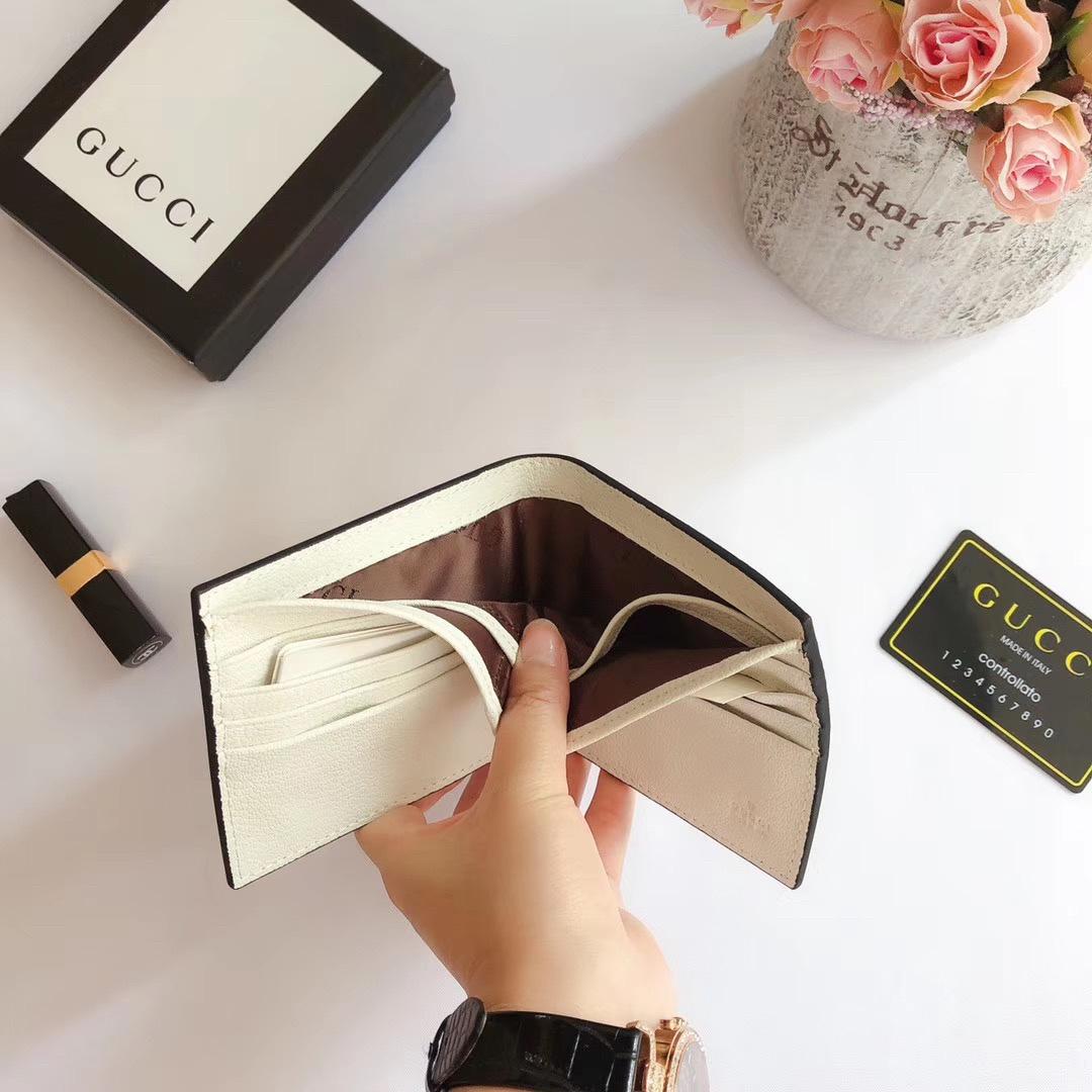 Ví nam Gucci siêu cấp ngắn họa tiết logo màu đen 